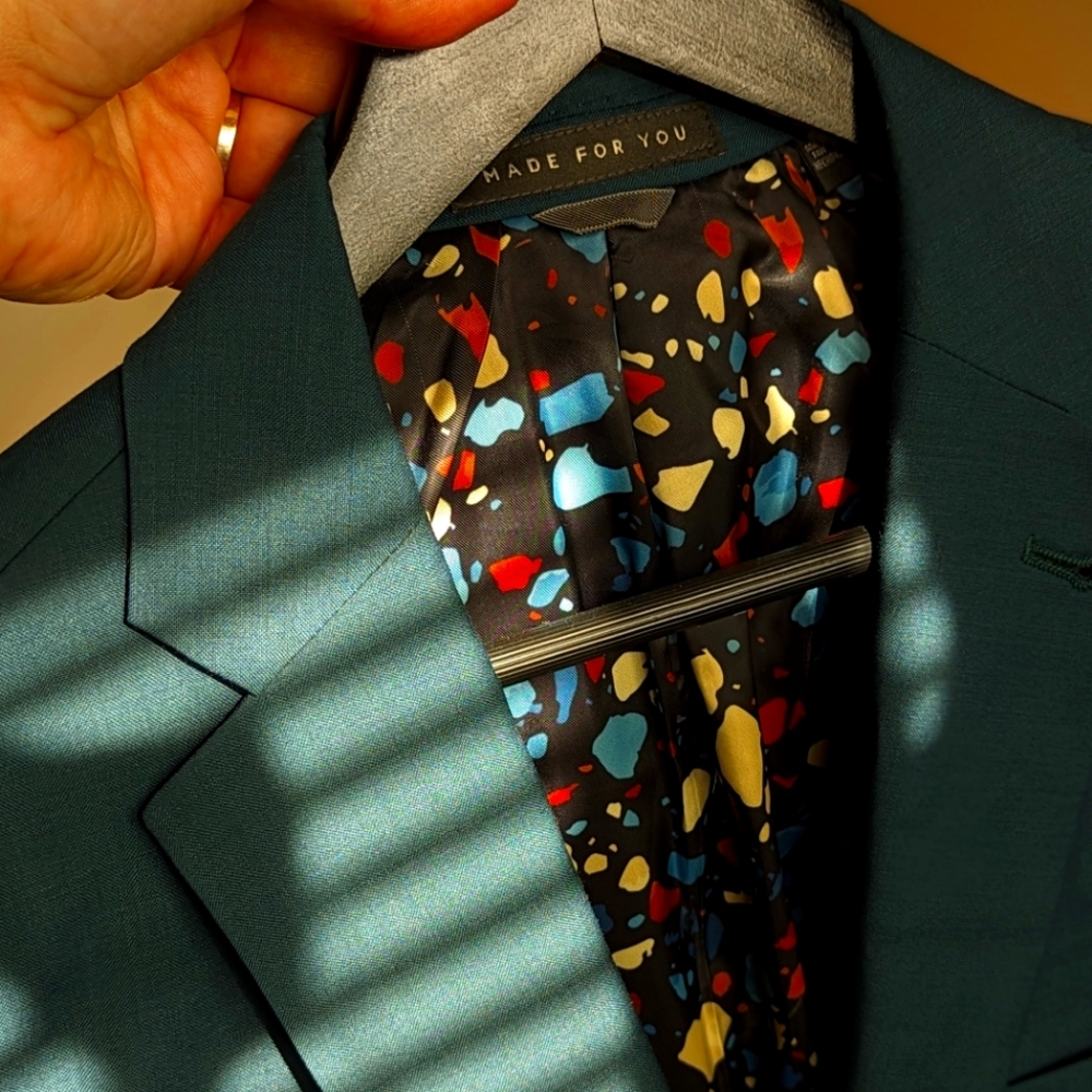 Indochino Teal Straight Cut Blazer